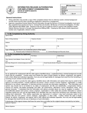 North Dakota Employment Information Release Authorization
