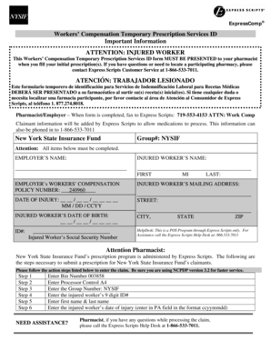 Workers' Compensation Temporary Prescription Services ID