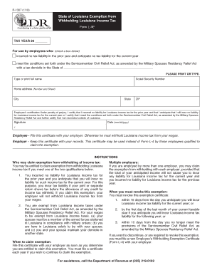Louisiana Income Tax Withholding Exemption Form