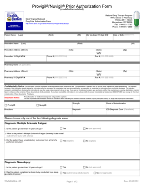 Provigil/Nuvigil Prior Authorization Form