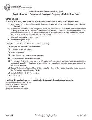 Illinois Medical Cannabis Designated Caregiver Application