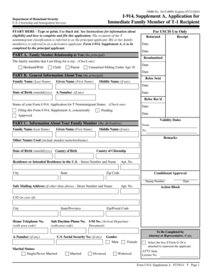 I-914 Supplement A Application