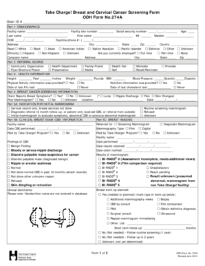 Take Charge Breast and Cervical Cancer Screening Form