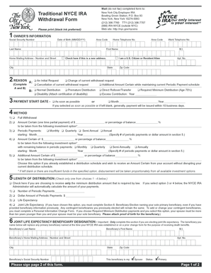 Traditional NYCE IRA Withdrawal Form