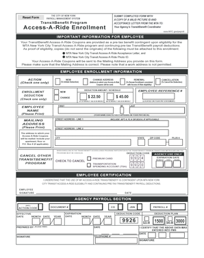 Access-A-Ride Enrollment Form