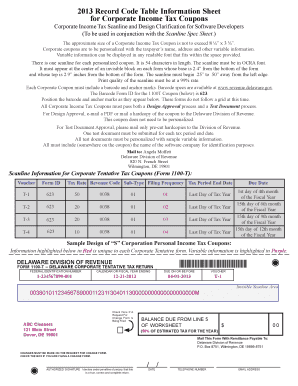 Delaware Corporate Tentative Tax Return Form 1100-T