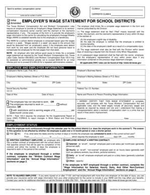 Texas Employer's Wage Statement for School Districts