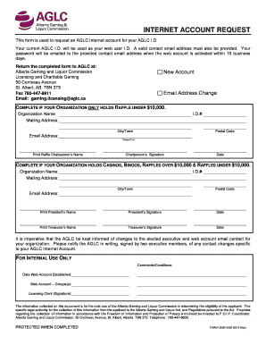 AGLC Internet Account Request Form