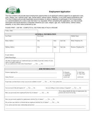 Employment Application Form