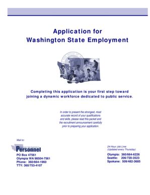 Washington State Employment Application
