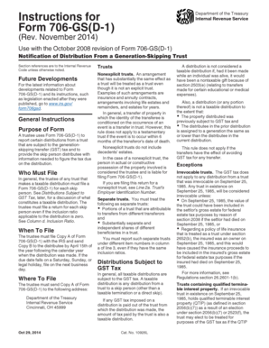 Form 706-GS(D-1) Notification of Distribution From a Generation-Skipping Trust