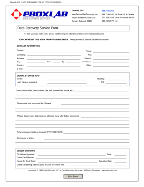 Data Recovery Service Form