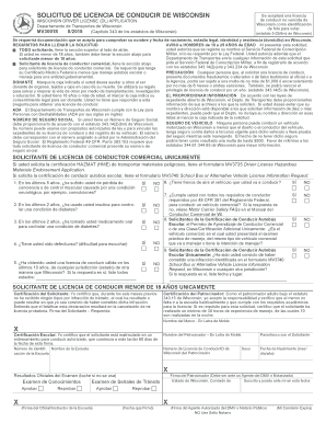 Solicitud de Licencia de Conducir de Wisconsin