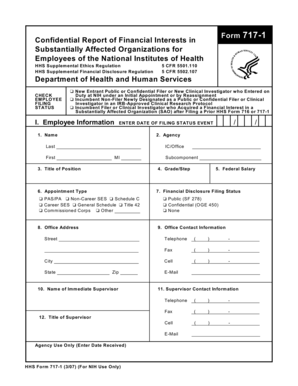 NIH Financial Interests Disclosure Form 717-1