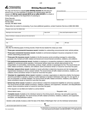 Washington Driving Record Request Form