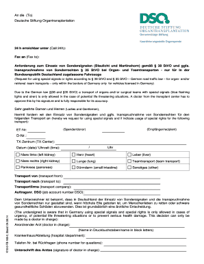 Anforderung zum Einsatz von Sondersignalen und Sonderrechten für Organtransporte