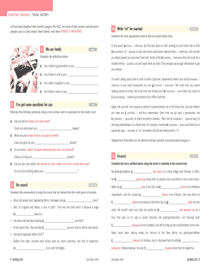 Family History Worksheet
