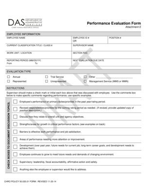 Performance Evaluation Form