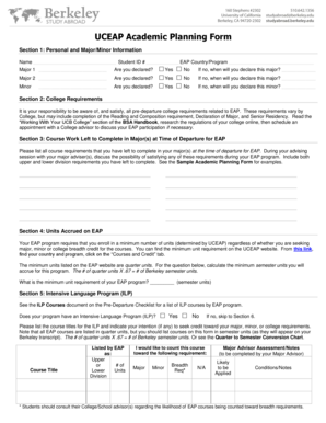 UCEAP Academic Planning Form