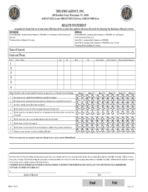Horse Health Statement Form