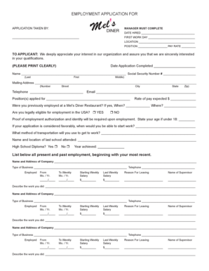 Employment Application Form