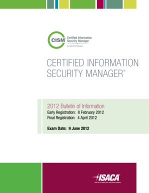 CISM Certification Exam Registration Form