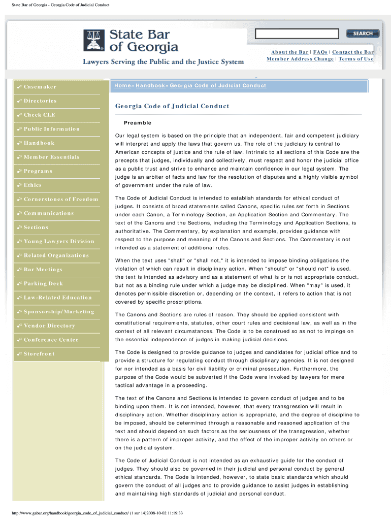 Fillable Online deontologiejudiciaire umontreal State Bar of