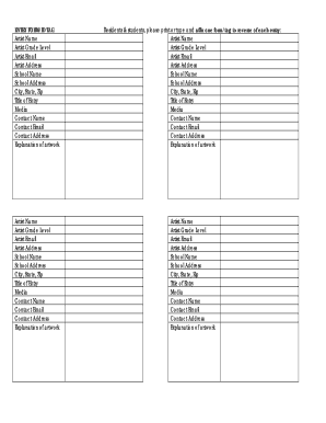 Art Entry Form