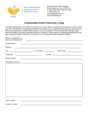 Fundraising Event Proposal Form - The Canadian MPS Society