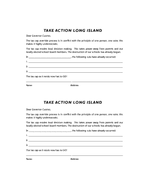 New York Tax Cap Protest Letter