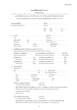Proxy Form B for Shareholder Meeting