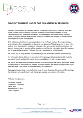 Dog DNA Research Consent Form