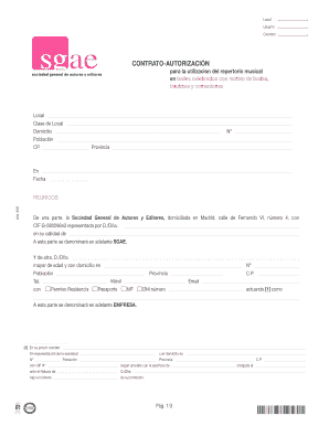 Contrato de Autorización para la Utilización del Repertorio Musical