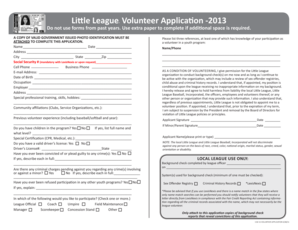 Little League Volunteer Application