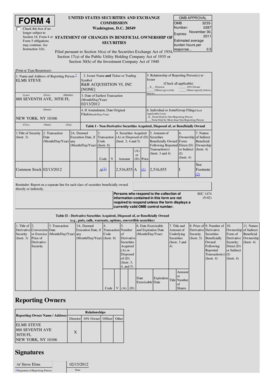 Form 4 Statement of Changes in Beneficial Ownership