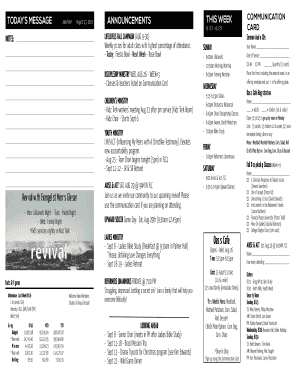 Mikado Baptist Church Communication Card