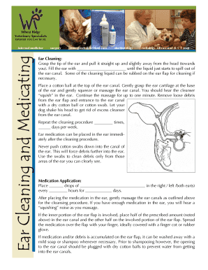 Ear Cleaning and Medicating Instructions