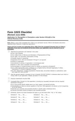 Form 1023 Checklist