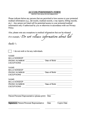 Medical Access Permission Form