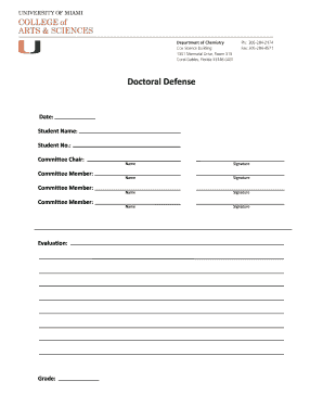 Doctoral Defense Form