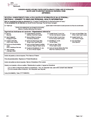 Formulario de Derivación a Rehabilitación Hospitalaria/CCC