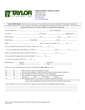 Employment Application Form