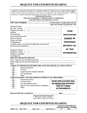 Request for Expedited Hearing