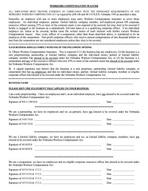 Nebraska Workers Compensation Waiver