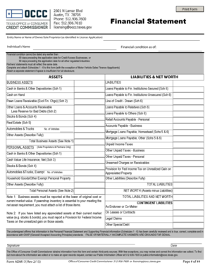 Texas Financial Statement Form