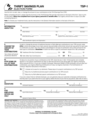 TSP-1 Election Form