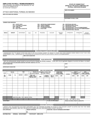 Connecticut Employee Payroll Reimbursement Form
