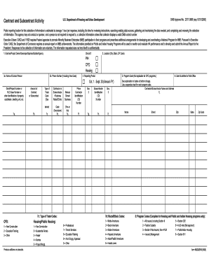 HUD Form 2516 Contract and Subcontract Activity