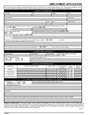 Employment Application Form