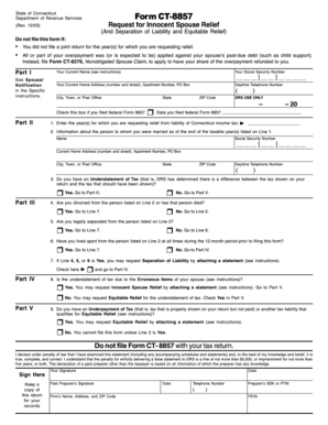 Connecticut Innocent Spouse Relief Form